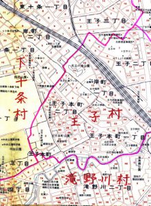 村境地図（※ベースの地図は昭和５２年のものです）